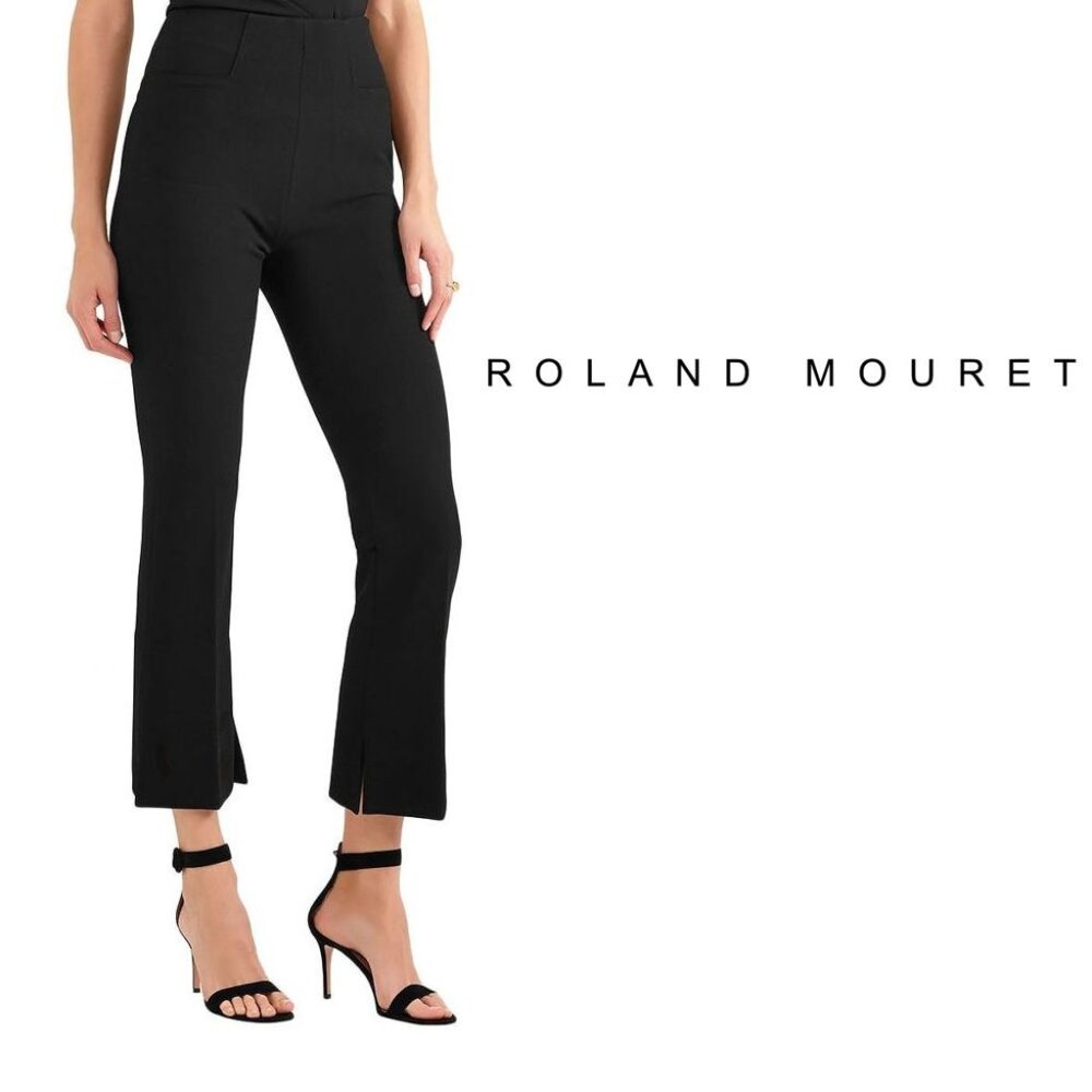 ROLAND MOURET Goswell crepe flared pants 6 NWOT